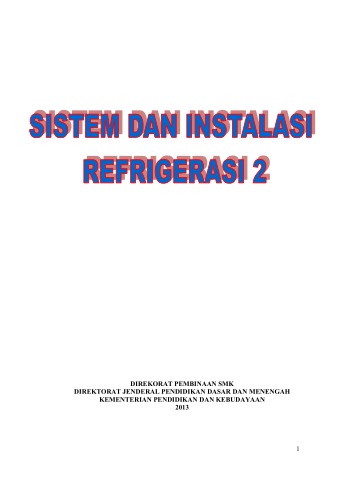 Sistem dan Instalasi Refrigerasi 2