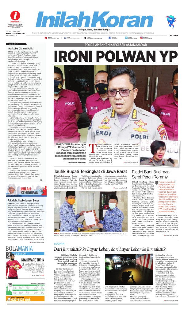 Koran Inilah Koran - Edisi 18 Februari 2021