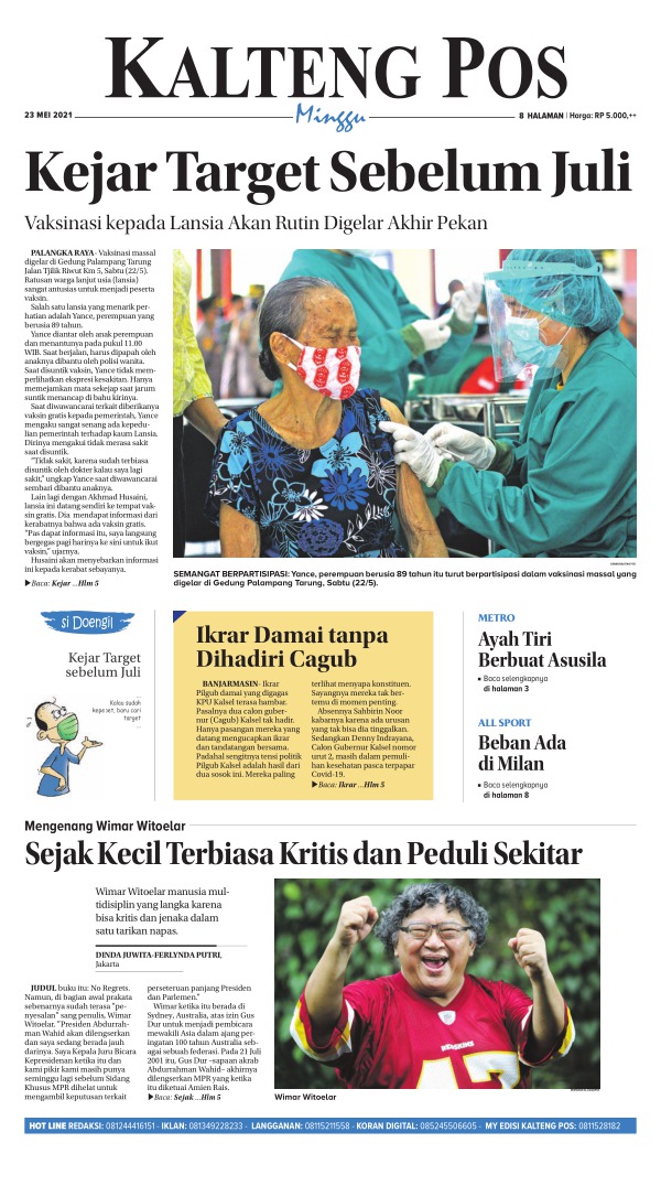 Sejak Kecil Terbiasa Kritis Dan Peduli Sekitar Edisi 23 Mei 2021 Kalteng Pos