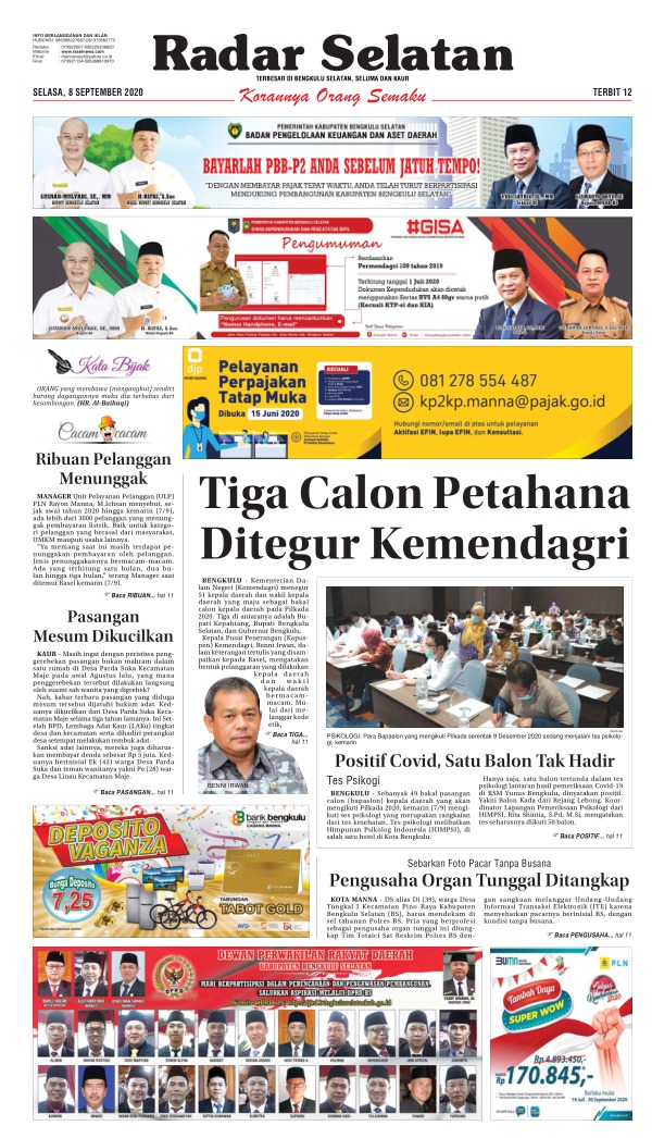 Koran Radar Selatan Edisi 8 September 2020